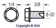 9640-4007 *NEW* 8-32 x 9.5mm L Hex Head Screw