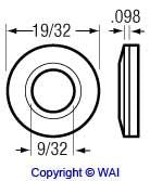 9740-4004 *NEW* Steel Washer w/ neoprene seal • 9/32 ID x 19/32 OD x .098 T
