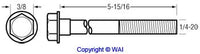 9600-1028 *NEW* Through Bolt for Delco 10MT DD Starters 1/4-20 x 5-15/16L